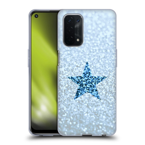 Monika Strigel Glitter Star Pastel Rainy Blue Soft Gel Case for OPPO A54 5G