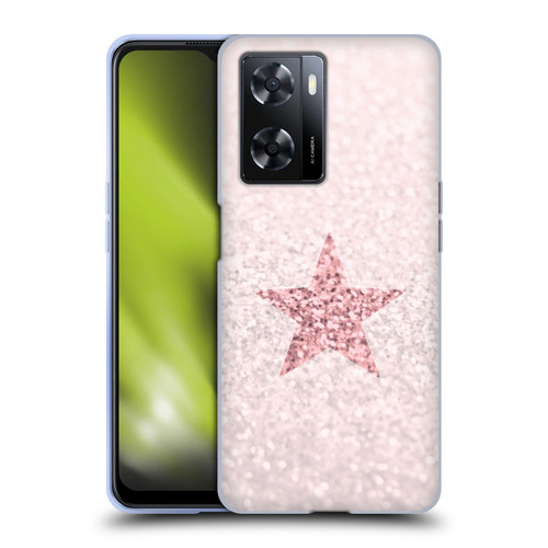 Monika Strigel Glitter Star Pastel Rose Pink Soft Gel Case for OPPO A57s