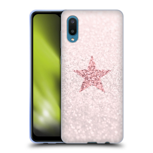 Monika Strigel Glitter Star Pastel Rose Pink Soft Gel Case for Samsung Galaxy A02/M02 (2021)