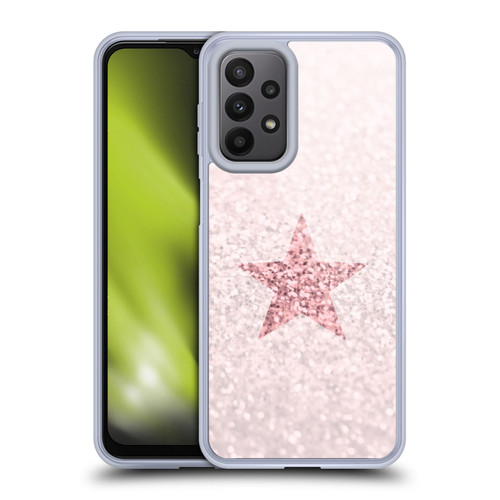 Monika Strigel Glitter Star Pastel Rose Pink Soft Gel Case for Samsung Galaxy A23 / 5G (2022)