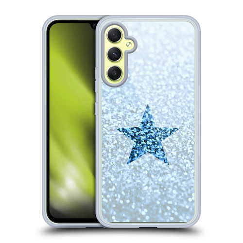 Monika Strigel Glitter Star Pastel Rainy Blue Soft Gel Case for Samsung Galaxy A34 5G