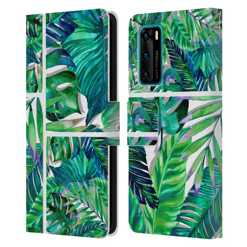 Mark Ashkenazi Banana Life Tropical Green Leather Book Wallet Case Cover For Huawei P40 5G