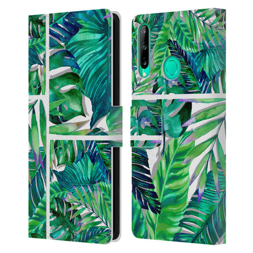 Mark Ashkenazi Banana Life Tropical Green Leather Book Wallet Case Cover For Huawei P40 lite E