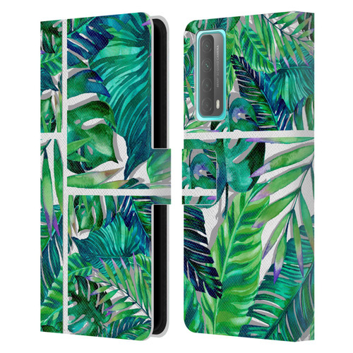 Mark Ashkenazi Banana Life Tropical Green Leather Book Wallet Case Cover For Huawei P Smart (2021)