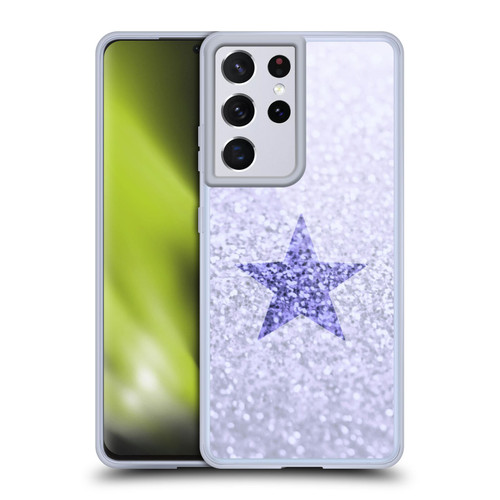 Monika Strigel Glitter Star Pastel Lilac Soft Gel Case for Samsung Galaxy S21 Ultra 5G