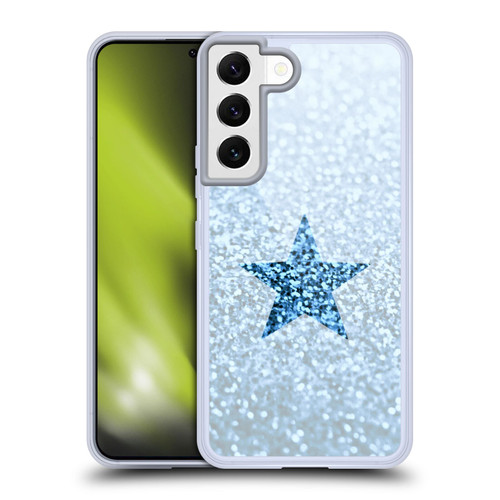 Monika Strigel Glitter Star Pastel Rainy Blue Soft Gel Case for Samsung Galaxy S22 5G