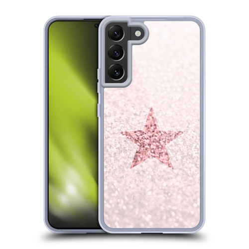 Monika Strigel Glitter Star Pastel Rose Pink Soft Gel Case for Samsung Galaxy S22+ 5G