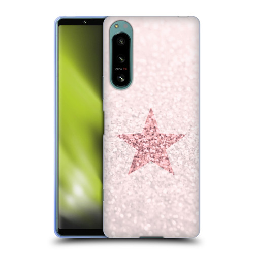 Monika Strigel Glitter Star Pastel Rose Pink Soft Gel Case for Sony Xperia 5 IV