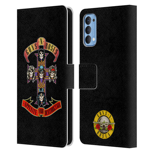 Guns N' Roses Key Art Appetite For Destruction Leather Book Wallet Case Cover For OPPO Reno 4 5G