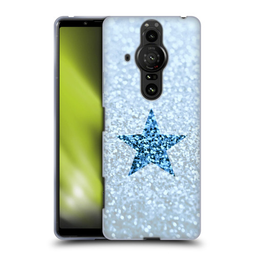 Monika Strigel Glitter Star Pastel Rainy Blue Soft Gel Case for Sony Xperia Pro-I