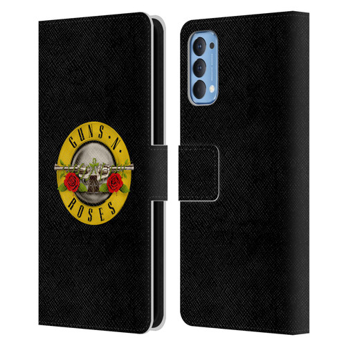 Guns N' Roses Key Art Bullet Logo Leather Book Wallet Case Cover For OPPO Reno 4 5G