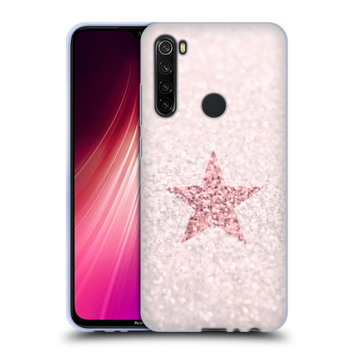 Monika Strigel Glitter Star Pastel Rose Pink Soft Gel Case for Xiaomi Redmi Note 8T