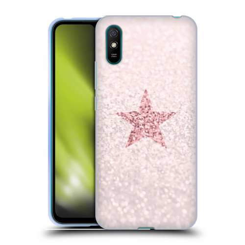 Monika Strigel Glitter Star Pastel Rose Pink Soft Gel Case for Xiaomi Redmi 9A / Redmi 9AT