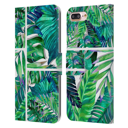 Mark Ashkenazi Banana Life Tropical Green Leather Book Wallet Case Cover For Apple iPhone 7 Plus / iPhone 8 Plus