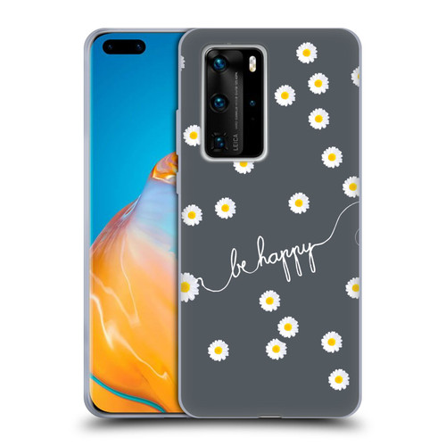 Monika Strigel Happy Daisy Grey Soft Gel Case for Huawei P40 Pro / P40 Pro Plus 5G