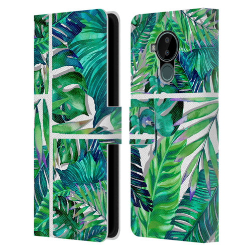 Mark Ashkenazi Banana Life Tropical Green Leather Book Wallet Case Cover For Nokia C30