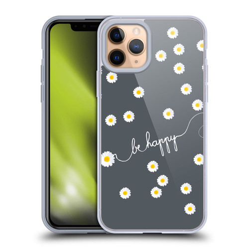 Monika Strigel Happy Daisy Grey Soft Gel Case for Apple iPhone 11 Pro