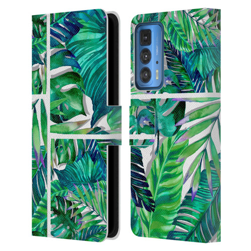 Mark Ashkenazi Banana Life Tropical Green Leather Book Wallet Case Cover For Motorola Edge 20 Pro