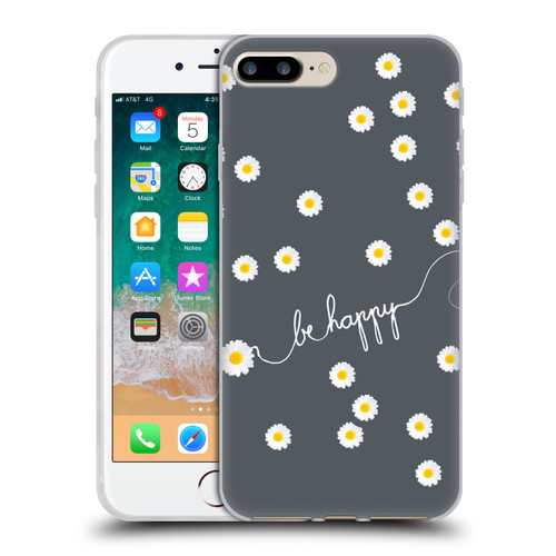 Monika Strigel Happy Daisy Grey Soft Gel Case for Apple iPhone 7 Plus / iPhone 8 Plus