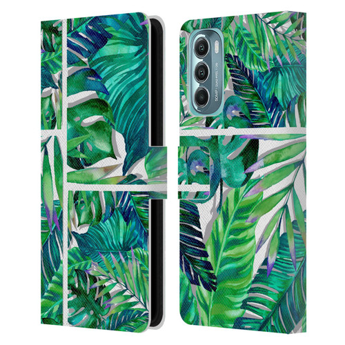 Mark Ashkenazi Banana Life Tropical Green Leather Book Wallet Case Cover For Motorola Moto G Stylus 5G (2022)