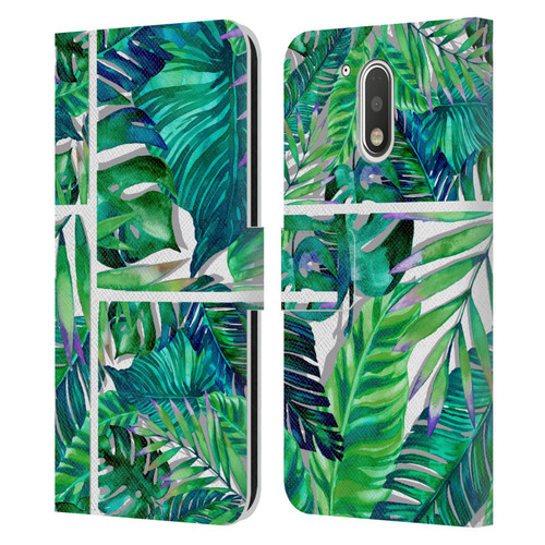 Mark Ashkenazi Banana Life Tropical Green Leather Book Wallet Case Cover For Motorola Moto G41