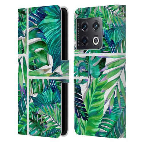 Mark Ashkenazi Banana Life Tropical Green Leather Book Wallet Case Cover For OnePlus 10 Pro