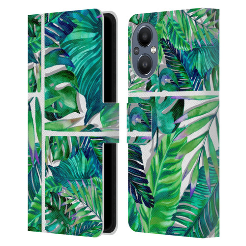 Mark Ashkenazi Banana Life Tropical Green Leather Book Wallet Case Cover For OnePlus Nord N20 5G