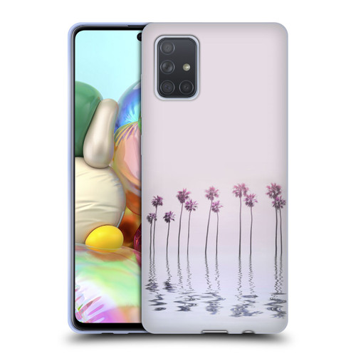 LebensArt Pastels Water Palm Trees Soft Gel Case for Samsung Galaxy A71 (2019)