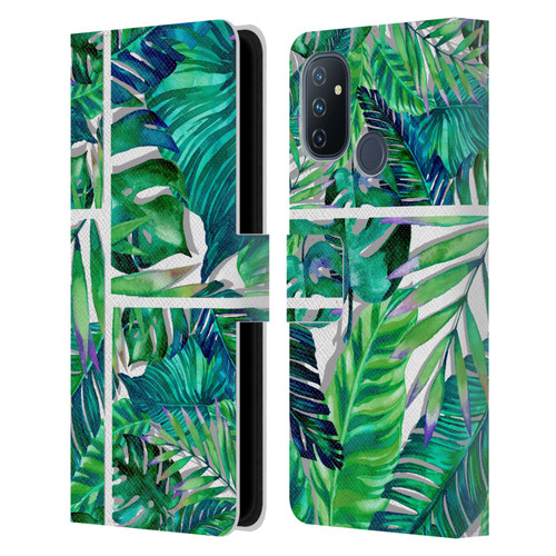Mark Ashkenazi Banana Life Tropical Green Leather Book Wallet Case Cover For OnePlus Nord N100