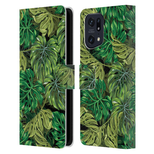 Mark Ashkenazi Banana Life Tropical Haven Leather Book Wallet Case Cover For OPPO Find X5