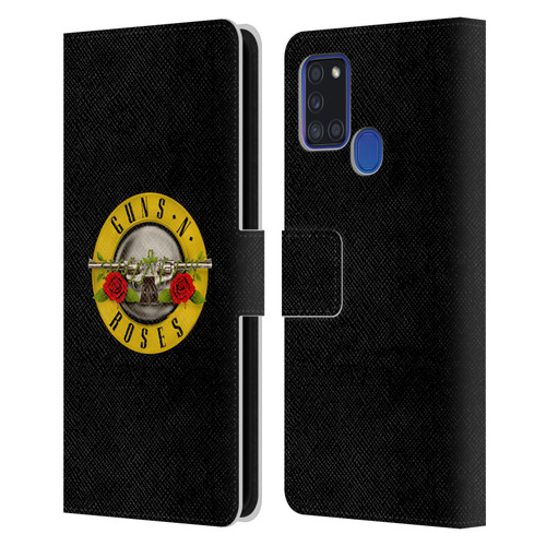 Guns N' Roses Key Art Bullet Logo Leather Book Wallet Case Cover For Samsung Galaxy A21s (2020)