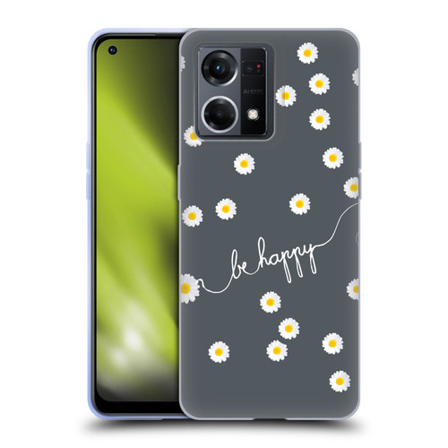 Monika Strigel Happy Daisy Grey Soft Gel Case for OPPO Reno8 4G