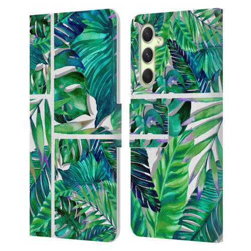 Mark Ashkenazi Banana Life Tropical Green Leather Book Wallet Case Cover For Samsung Galaxy A54 5G