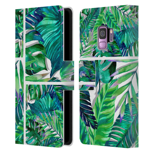 Mark Ashkenazi Banana Life Tropical Green Leather Book Wallet Case Cover For Samsung Galaxy S9
