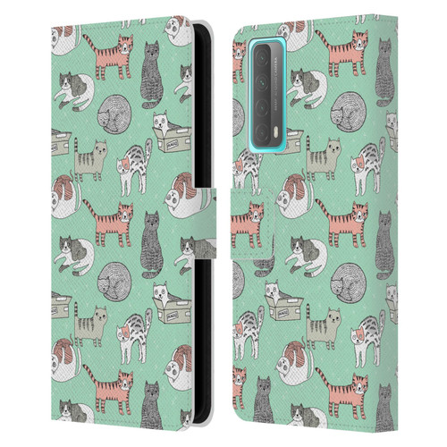 Andrea Lauren Design Animals Cats Leather Book Wallet Case Cover For Huawei P Smart (2021)