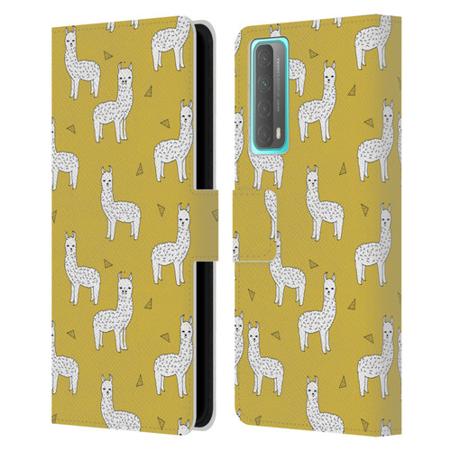 Andrea Lauren Design Animals Llama Leather Book Wallet Case Cover For Huawei P Smart (2021)