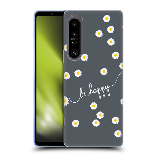 Monika Strigel Happy Daisy Grey Soft Gel Case for Sony Xperia 1 IV
