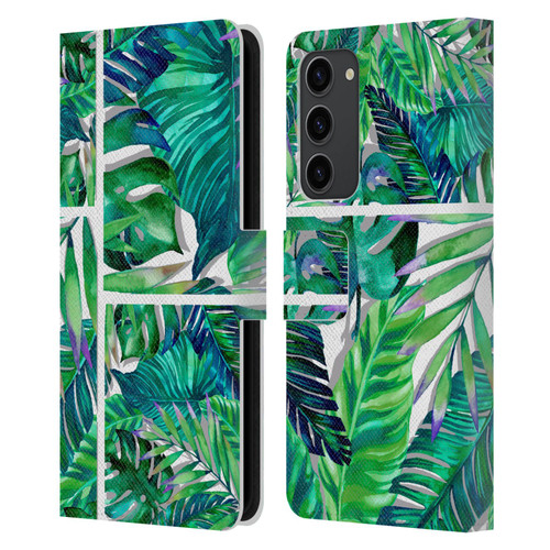 Mark Ashkenazi Banana Life Tropical Green Leather Book Wallet Case Cover For Samsung Galaxy S23+ 5G