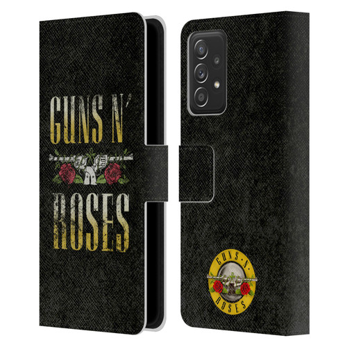 Guns N' Roses Key Art Text Logo Pistol Leather Book Wallet Case Cover For Samsung Galaxy A53 5G (2022)