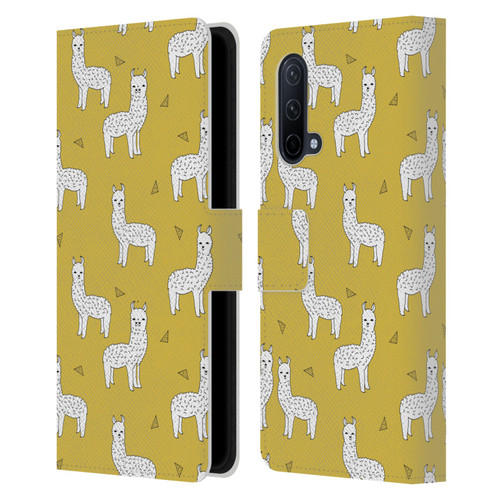 Andrea Lauren Design Animals Llama Leather Book Wallet Case Cover For OnePlus Nord CE 5G