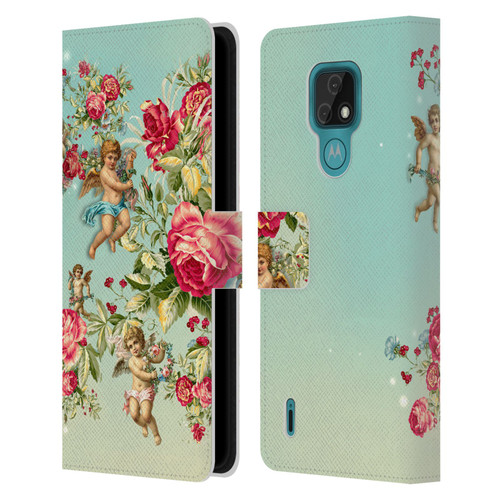 Mark Ashkenazi Florals Roses Leather Book Wallet Case Cover For Motorola Moto E7