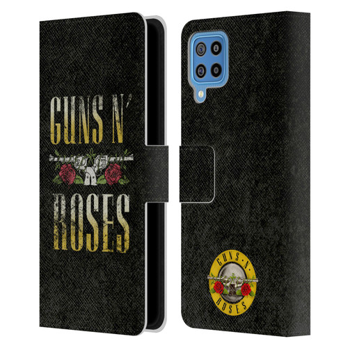 Guns N' Roses Key Art Text Logo Pistol Leather Book Wallet Case Cover For Samsung Galaxy F22 (2021)