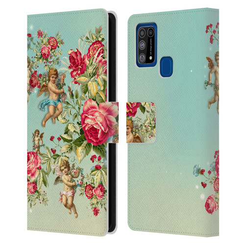 Mark Ashkenazi Florals Roses Leather Book Wallet Case Cover For Samsung Galaxy M31 (2020)