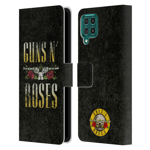 Guns N' Roses Key Art Text Logo Pistol Leather Book Wallet Case Cover For Samsung Galaxy F62 (2021)