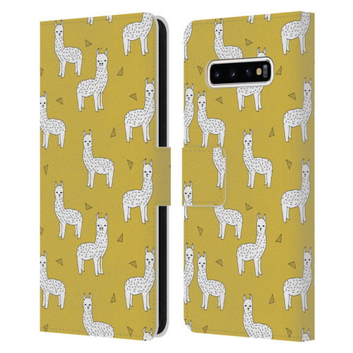 Andrea Lauren Design Animals Llama Leather Book Wallet Case Cover For Samsung Galaxy S10+ / S10 Plus