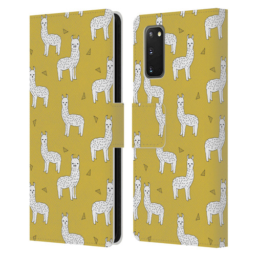 Andrea Lauren Design Animals Llama Leather Book Wallet Case Cover For Samsung Galaxy S20 / S20 5G