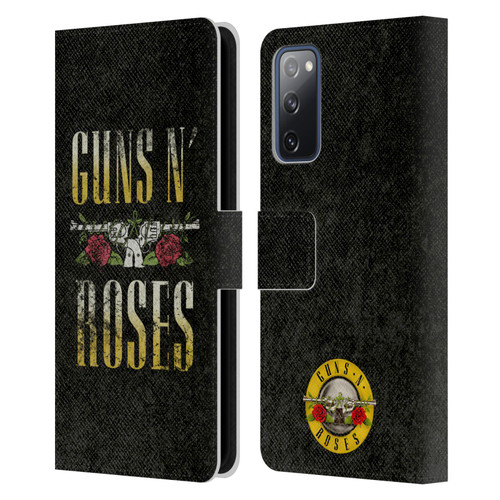 Guns N' Roses Key Art Text Logo Pistol Leather Book Wallet Case Cover For Samsung Galaxy S20 FE / 5G