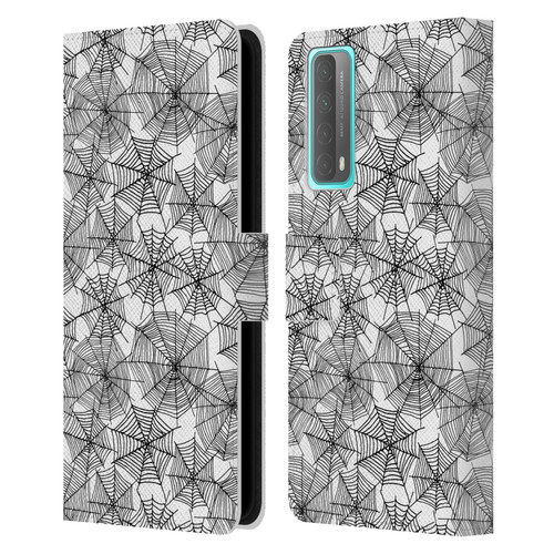 Andrea Lauren Design Assorted Spider Webs Leather Book Wallet Case Cover For Huawei P Smart (2021)