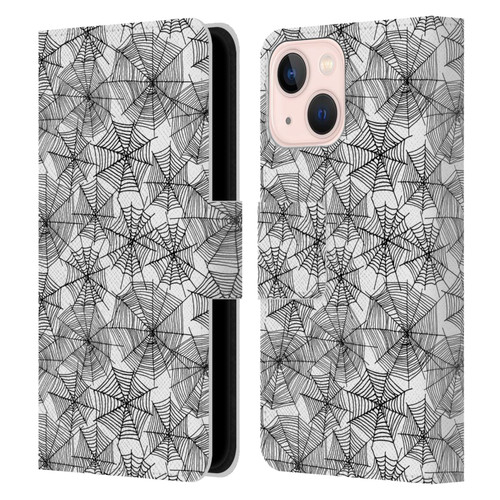 Andrea Lauren Design Assorted Spider Webs Leather Book Wallet Case Cover For Apple iPhone 13 Mini