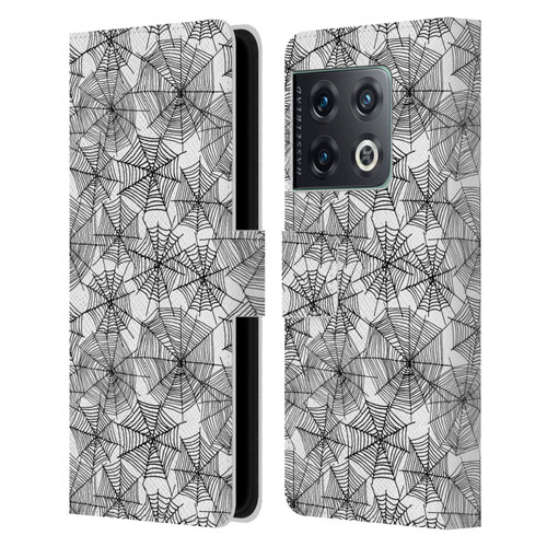 Andrea Lauren Design Assorted Spider Webs Leather Book Wallet Case Cover For OnePlus 10 Pro